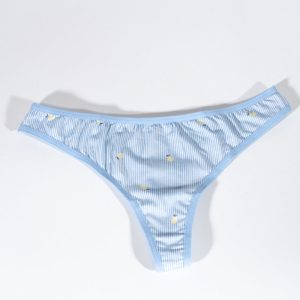 Ribbed Floral Thong