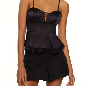 Satin Sweetheart Flounce Cami