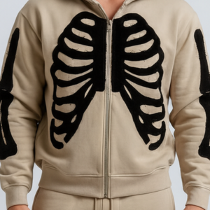 Skeleton Graphic Zip-Up Hoodie