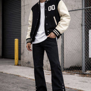 Men's Button Detail Flared Jeans