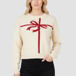 Gift Bow Crew Neck Sweater