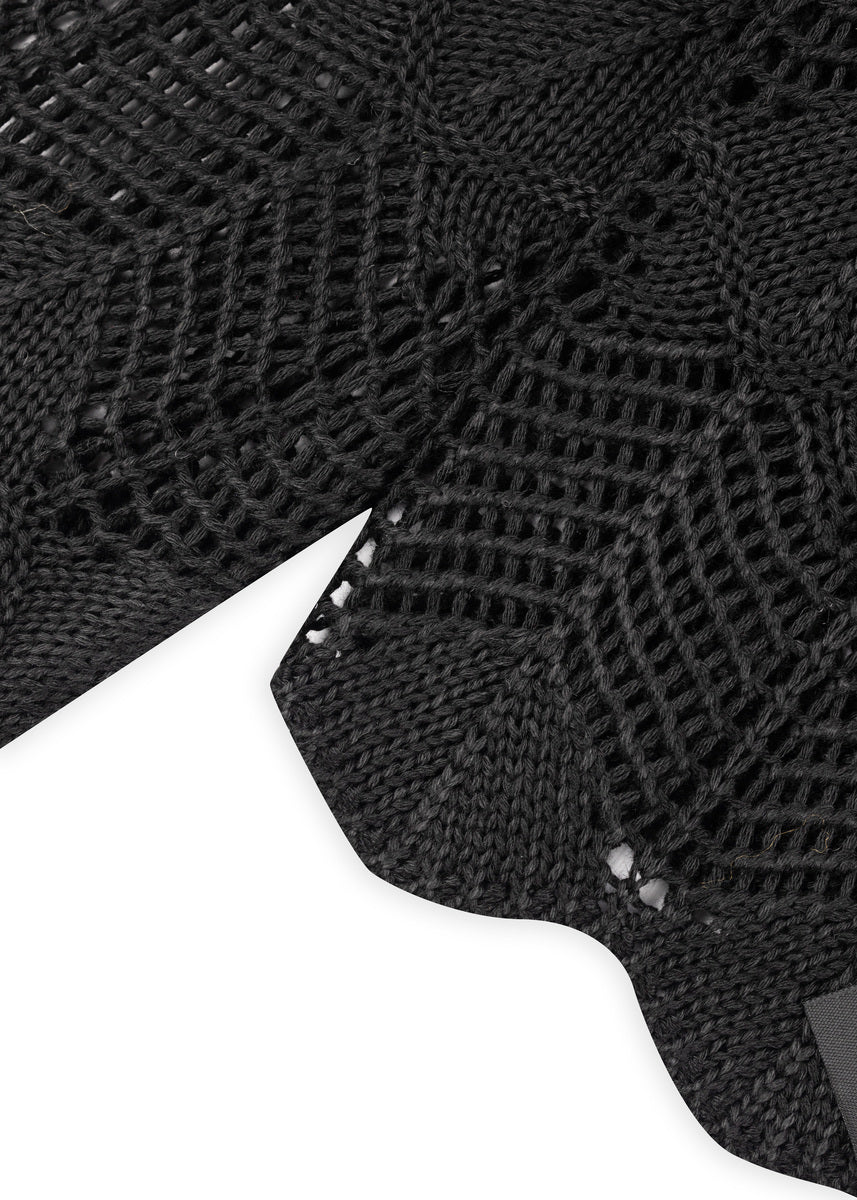 Open-Front Pointelle Bow Cardigan - Image 10