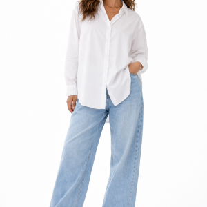 LONG SLEEVE OVERSIZED POPLIN TOP