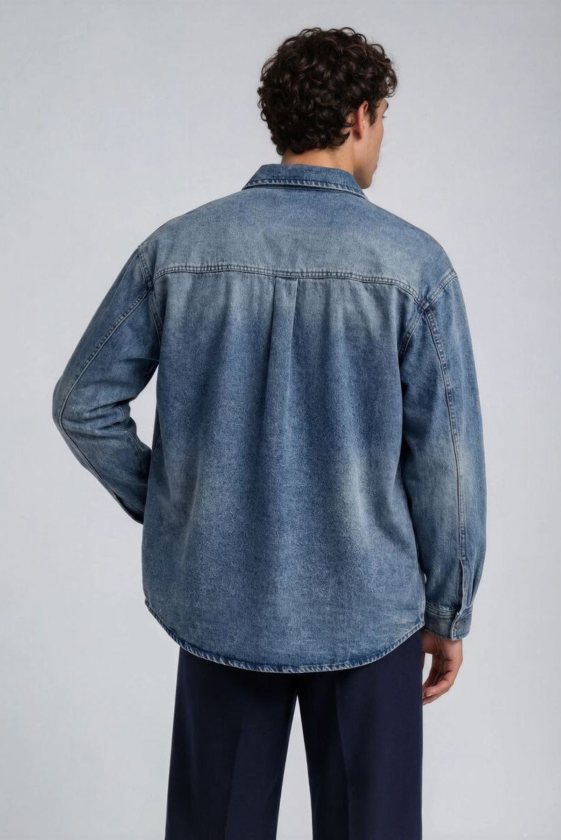F21 Men Denim Shirt - Image 4