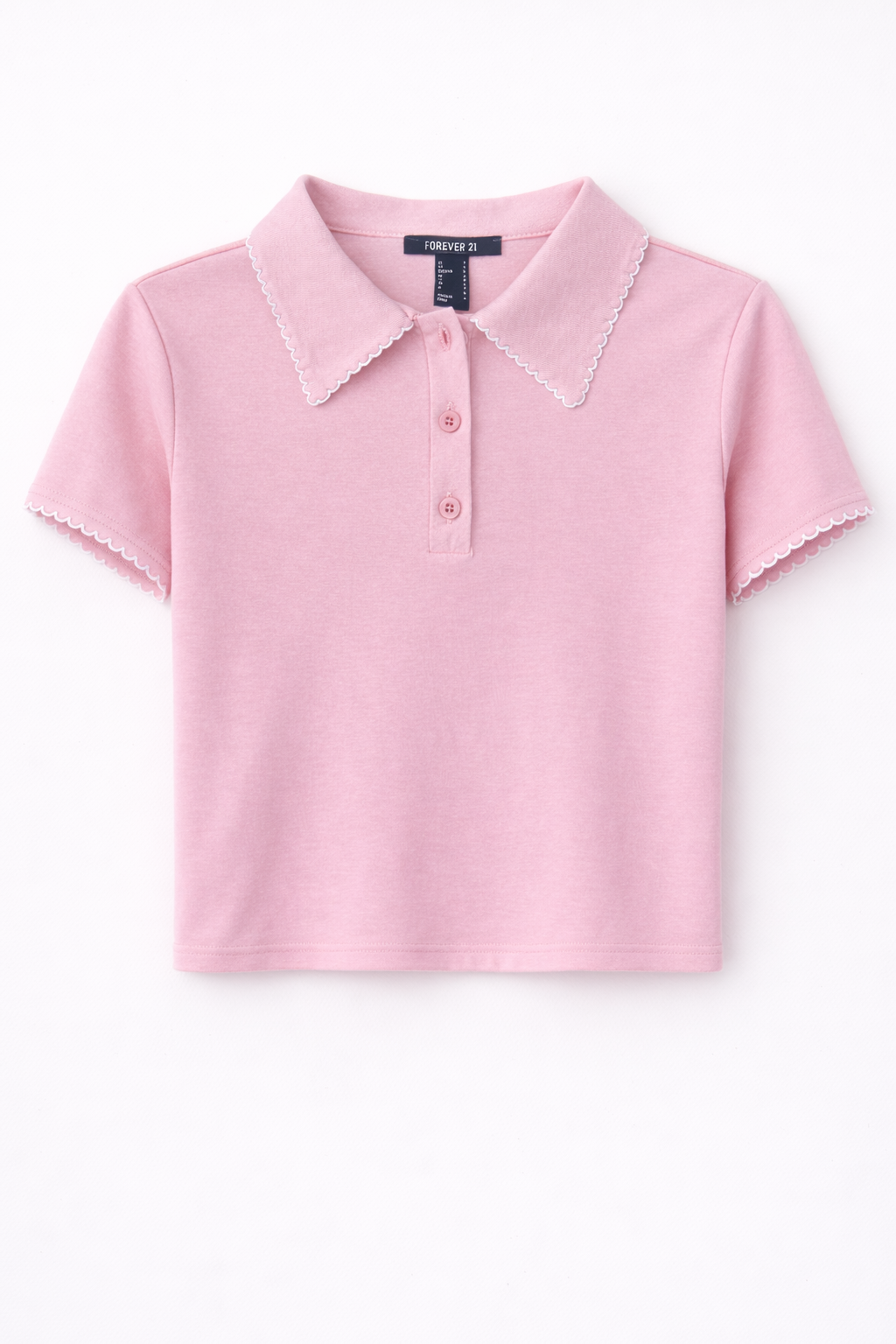 SCALLOPED EDGE SHORT SLEEVE POLO SHIRT - Image 3