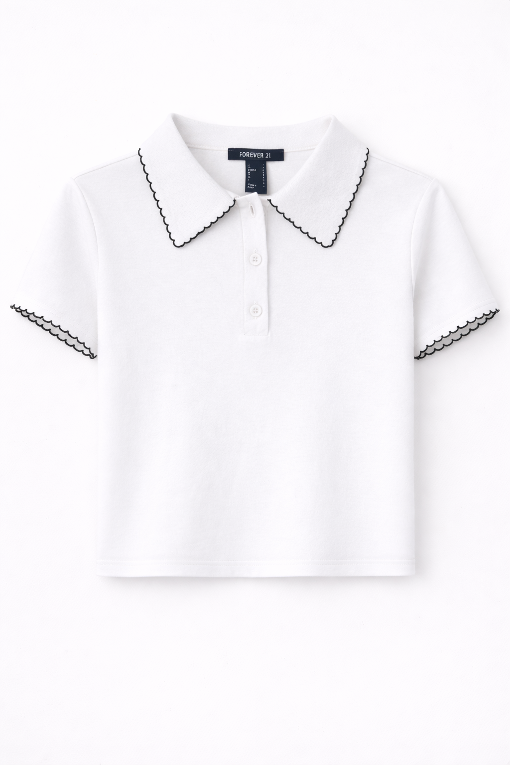 SCALLOPED EDGE SHORT SLEEVE POLO SHIRT - Image 5