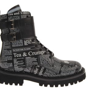 Newsprint Boot with Ankle Monk Straps
