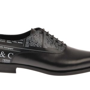 Vitello Newspaper Print Oxford Shoes