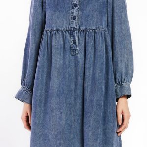 7/8 Cuffed Balloon Sleeve Popover Baby Doll Dress