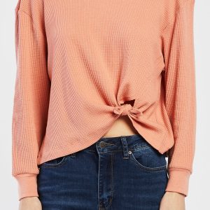 Benedict Long Sleeve Thermal Knit with Tie Detail