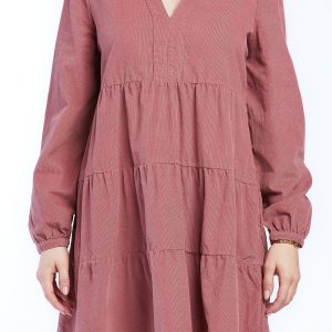 Sherin Long Sleeve Tiered Baby Doll Dress