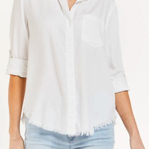 Riley Rolled Tab Sleeve Button Down Shirt Double Chest Pockets