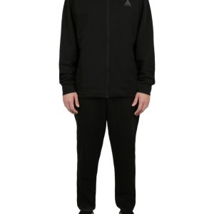 Big & Tall Fully Open Zipper Tracksuit in Black