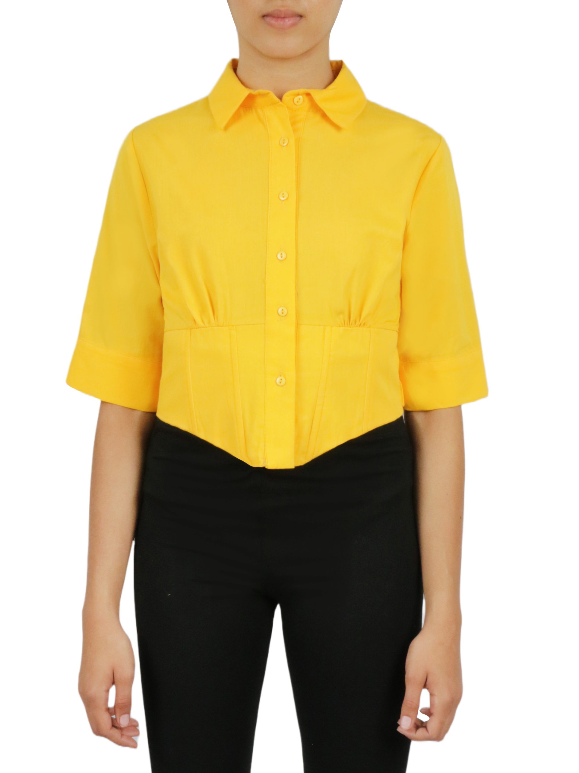 Cropped Corseted Shirt - Image 2