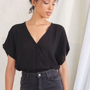 Crepe Surplice Bodysuit