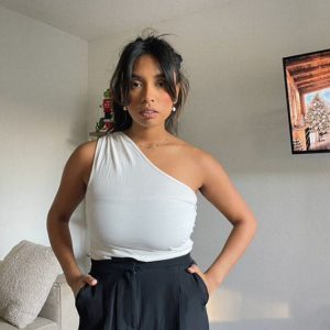 Ruched One-Shoulder Bodysuit