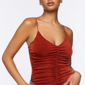 Mesh Ruched Cami Bodysuit