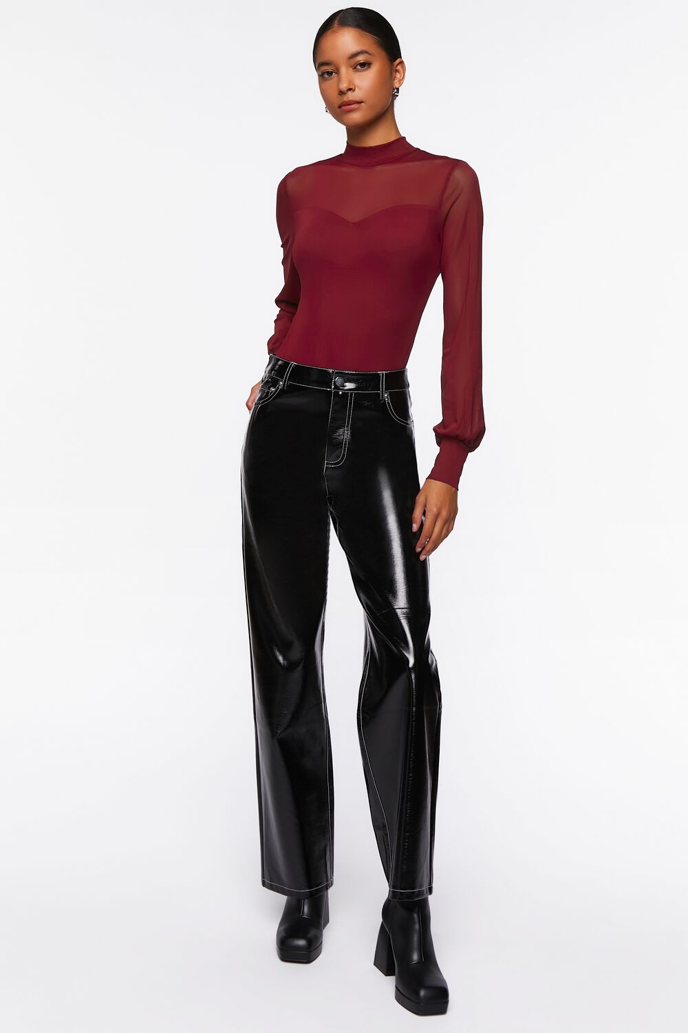 Sheer Illusion Neck Bodysuit - Image 4