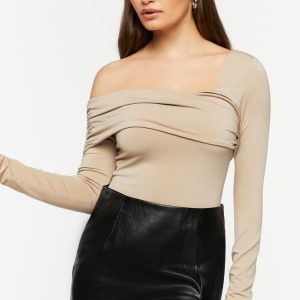 Asymmetrical Neckline Bodysuit