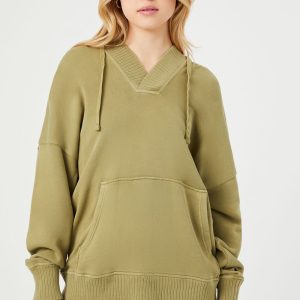 French Terry Drop-Sleeve Hoodie