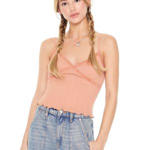 Lace-Trim V-Neck Cami