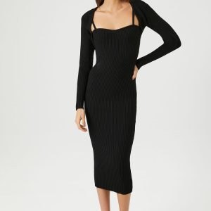 Midi Dress & Shrug Sweater Set