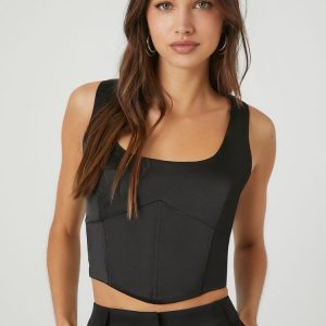 Satin Corset Crop Top