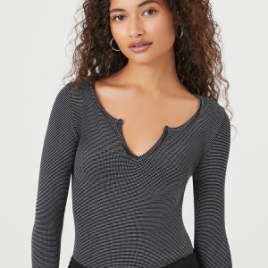 Seamless Split-Neck Bodysuit