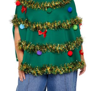 Plus Size Christmas Tree Poncho