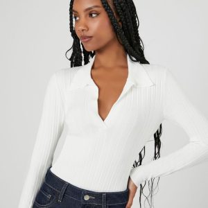 Ribbed Sweater-Knit Bodysuit