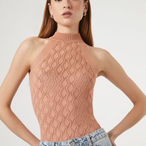 Pointelle Sweater-Knit Bodysuit