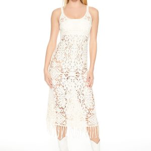 Crochet Fringe Midi Dress