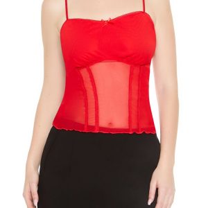 Sheer Mesh Bow Cami