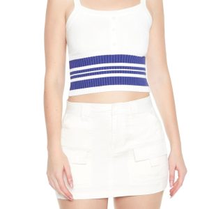 Striped Sweater-Knit Tank Top