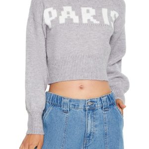 Paris Graphic Cropped Sweater