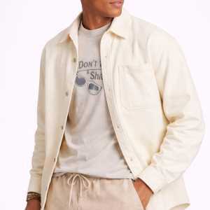 Cotton Curved-Hem Shirt