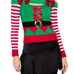 Elf Open-Shoulder Sweater