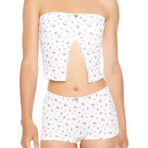 Seamless Floral Tube Top