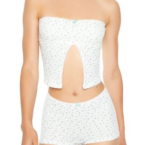 Seamless Floral Tube Top