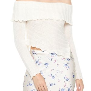Ribbed Off-the-Shoulder Sweater