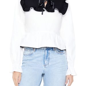 Colorblock Ruffle Peplum Top
