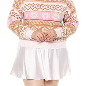 Plus Size Fair Isle Snowflake Cropped Sweater