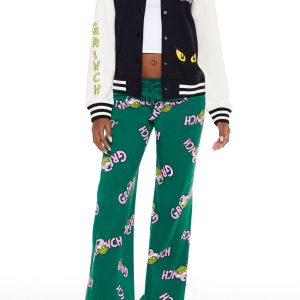 Grinch Print Fleece Pants