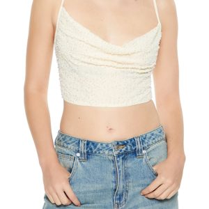 Chiffon Beaded Cropped Cami