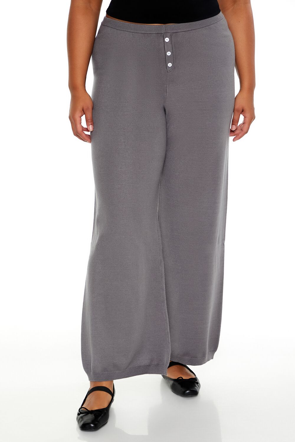 Plus Size Sweater-Knit Wide Pants - Image 7