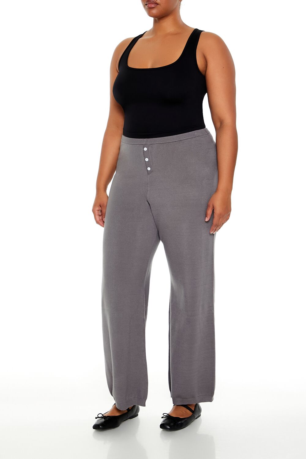Plus Size Sweater-Knit Wide Pants - Image 8