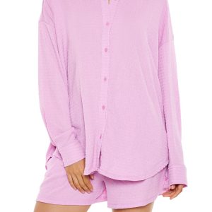 Textured Shirt & Shorts Set