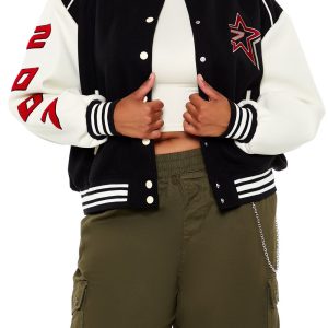 Plus Size Star Girl Varsity Jacket