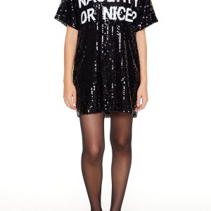 Sequin Naughty or Nice T-Shirt Dress