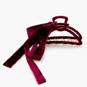 Velvet Bow Claw Hair Clip